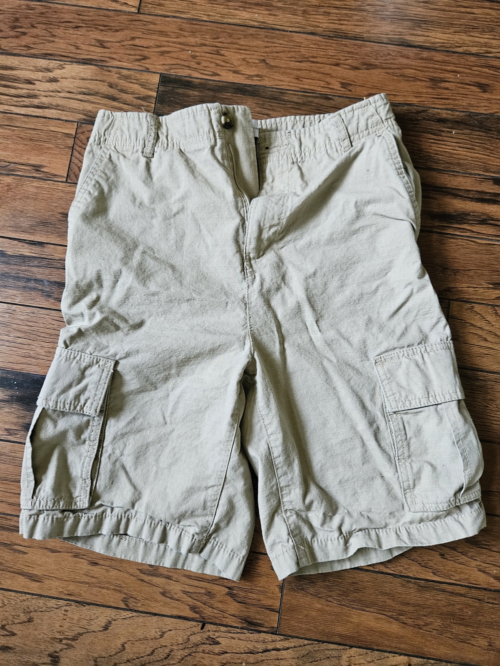 Boy's Khaki Cargo Shorts - Classic Beige Utility Style